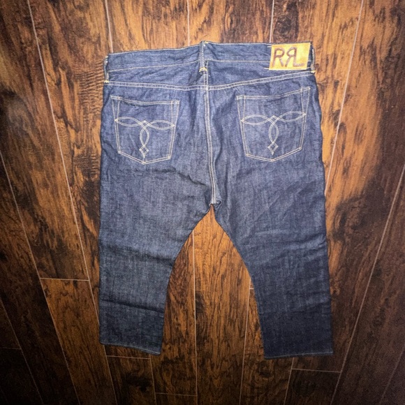 Double RL RRL made in USA salvedge denim slim boot cut dark wash Ralph Lauren - Picture 12 of 16